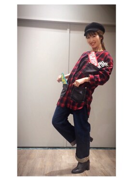 「DIESEL（ディーゼル）のアイテム（ノーカラージャケット）」を使った、NONさん（レディース・158cm）の秋コーディネート