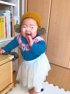 「sense of wonder（センスオブワンダー）のアイテム（帽子）」を使った、mayu*さん（キッズ・70cm）の冬コーディネート