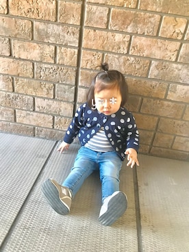 「PETIT BATEAU（プチバトー）のアイテム（カーディガン/ボレロ、ブルー系）」を使った、mayu*さん（レディース・151cm）の春コーディネート