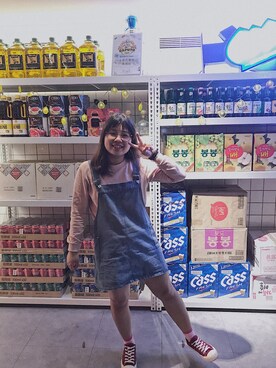 「アイテム（ドレス）」を使った、曹庭瑜さん（レディース・153cm・10代）の秋コーディネート