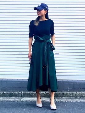 Tomomi Watanabeさん（レディース・150cm）の夏コーディネート