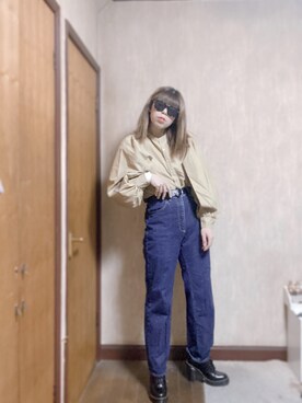 ブーツを使った ハイウエストストレートジーンズ のレディース人気ファッションコーディネート Wear