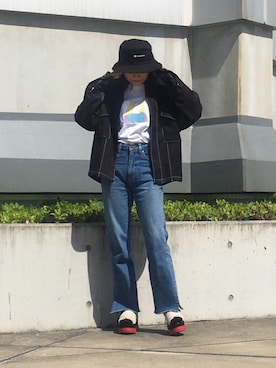 「JUNRED（ジュンレッド）のアイテム（帽子）」を使った、tomoさん（レディース・152cm）の春コーディネート