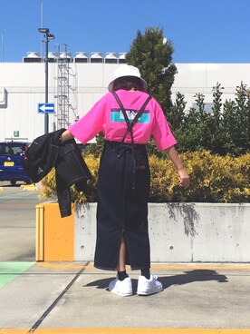 「JUNRED（ジュンレッド）のアイテム（帽子）」を使った、tomoさん（レディース・152cm）の春コーディネート