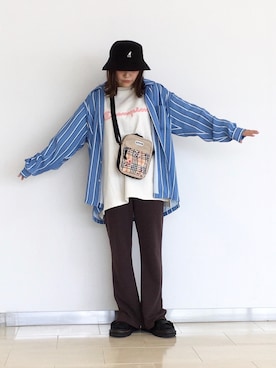 「JUNRED（ジュンレッド）のアイテム（帽子）」を使った、tomoさん（レディース・152cm）の春コーディネート