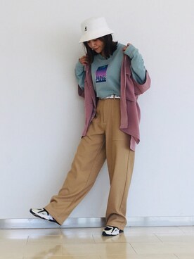 「JUNRED（ジュンレッド）のアイテム（帽子）」を使った、tomoさん（レディース・152cm）の春コーディネート