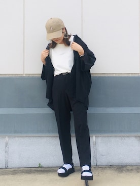 「JUNRED（ジュンレッド）のアイテム（帽子）」を使った、tomoさん（レディース・152cm）の夏コーディネート