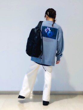 「JUNRED（ジュンレッド）のDAIKI NAKAMURA コラボグラフィックプルパーカー（パーカー）」を使った、tomoさん（レディース・152cm）の冬コーディネート