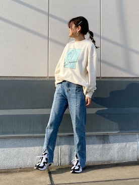 「JUNRED（ジュンレッド）のアイテム（スウェット）」を使った、tomoさん（レディース・152cm）の冬コーディネート