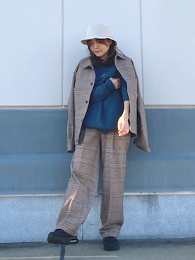 「JUNRED（ジュンレッド）のアイテム（帽子）」を使った、tomoさん（レディース・152cm）の冬コーディネート