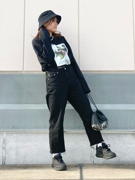 「JUNRED（ジュンレッド）のアイテム（帽子）」を使った、tomoさん（レディース・152cm）の春コーディネート