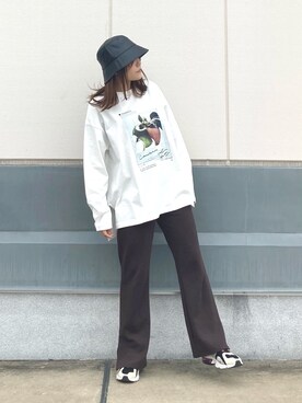 「JUNRED（ジュンレッド）のアイテム（帽子）」を使った、tomoさん（レディース・152cm）の春コーディネート
