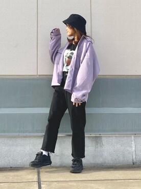 「JUNRED（ジュンレッド）のアイテム（ブルゾン）」を使った、tomoさん（レディース・152cm）の春コーディネート