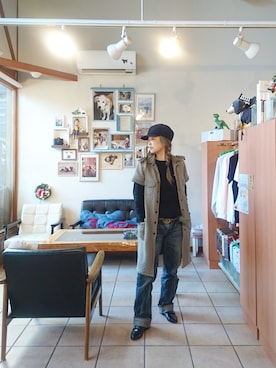 「ARMEN（アーメン）のアイテム（ジャケット/アウター）」を使った、yucaさん（レディース・155cm）の秋コーディネート