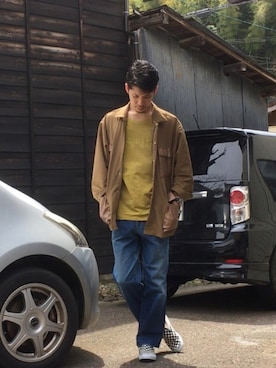 「アイテム（スリッポン）」を使った、osaboさん（メンズ・181cm・20代）の春コーディネート