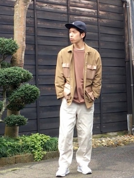 「marka（マーカ）のアイテム（帽子）」を使った、osaboさん（メンズ・181cm）の冬コーディネート