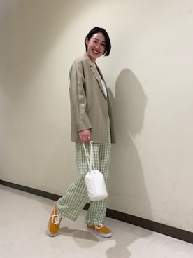 「allery（アレリー）のアイテム（バッグ）」を使った、Tanuma Lisaさん（レディース・165cm）の春コーディネート