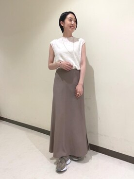 「BEAUTY&YOUTH UNITED ARROWS（ビューティーアンドユースユナイテッドアローズ）のBY カラーコンビミックスチェーンネックレス ◆（ネックレス）」を使った、Tanuma Lisaさん（レディース・165cm）の夏コーディネート