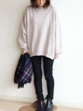 「秋のマイ旬スタイル」｜「アイテム（レインシューズ）」を使った、こっつんこーでさん（レディース・161cm）の秋コーディネート