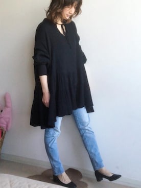 「coca（coca）（コカ）のアイテム（チュニック）」を使った、こっつんこーでさん（レディース・161cm）の春コーディネート
