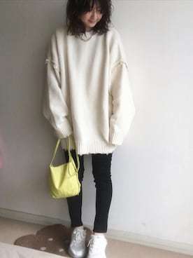 「イエローバッグ」｜「アイテム（シューズ）」を使った、こっつんこーでさん（レディース・161cm）の春コーディネート
