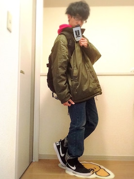 「UNDERCOVER（アンダーカバー）のアイテム（PC・スマホグッズ/家電）」を使った、.toshiki.さん（メンズ・169cm）の冬コーディネート