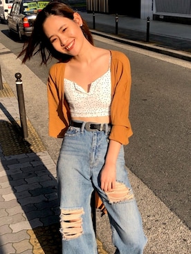 「ロングガウン」｜本庄　彩葵さん（レディース・164cm）の春コーディネート