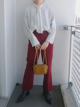 「archives（アルシーヴ）のアイテム（スラックス）」を使った、M'sさん（レディース・162cm）の冬コーディネート