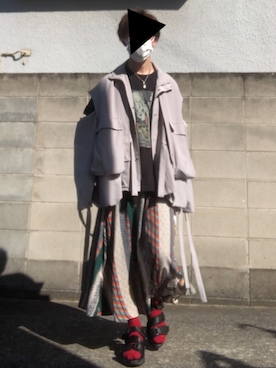 「和風」｜「アイテム（ブルゾン）」を使った、亡骸のピーナッツ(備忘録)さん（メンズ・170cm）の春コーディネート