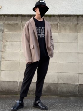 「FREAK'S STORE（フリークスストア）のアイテム（テーラードジャケット）」を使った、亡骸のピーナッツ(備忘録)さん（メンズ・170cm）の夏コーディネート