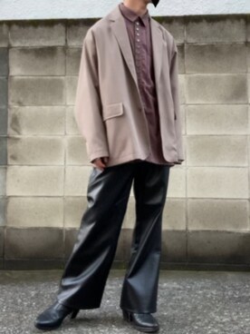 「FREAK'S STORE（フリークスストア）のアイテム（テーラードジャケット）」を使った、亡骸のピーナッツ(備忘録)さん（メンズ・170cm）の秋コーディネート
