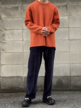 ニット セーター オレンジ系 を使った 紫 のメンズ人気ファッションコーディネート Wear