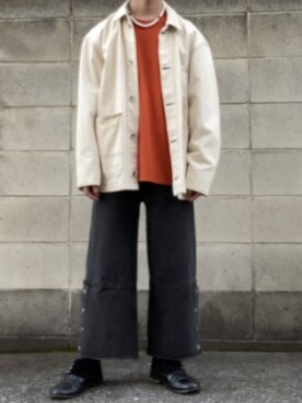 「Adoon plain（アドーンプレーン）のアイテム（パンツ）」を使った、亡骸のピーナッツ(備忘録)さん（メンズ・170cm・20代）の秋コーディネート