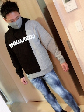「DSQUARED2（ディースクエアード）のアイテム（パーカー）」を使った、yohさん（メンズ・184cm）の夏コーディネート