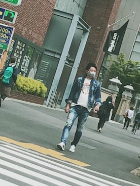 「DSQUARED2（ディースクエアード）のアイテム（デニムジャケット）」を使った、yohさん（メンズ・184cm）の夏コーディネート