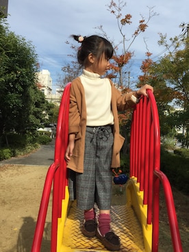 「no brand（ノーブランド）のアイテム（モカシン/デッキシューズ）」を使った、MahoKona♡mamaさん（キッズ・100cm）の秋コーディネート
