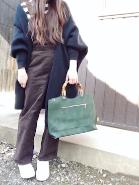 「コーディガン」｜「アイテム（オールインワン・サロペット）」を使った、☆kiraky☆さん（レディース・156cm）の冬コーディネート