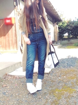 「ノーカラー」｜「アイテム（サロペット/オーバーオール）」を使った、☆kiraky☆さん（レディース・156cm）の冬コーディネート
