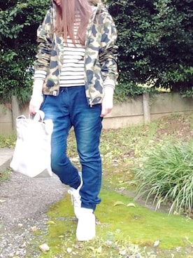 「A BATHING APE（アベイシングエイプ）のアイテム（ジャケット/アウター）」を使った、☆kiraky☆さん（レディース・156cm）の春コーディネート
