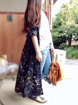 「ロングガウン」｜「アイテム（その他）」を使った、☆kiraky☆さん（レディース・156cm）の夏コーディネート