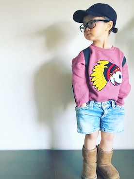 「MAISON DE REEFUR（メゾンドリーファー）のアイテム（ブーツ）」を使った、*𝙰𝙽𝚂_𝙼𝙴*さん（キッズ・90cm）の秋コーディネート
