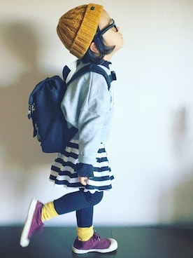 「ARCH & LINE（アーチアンドライン）のアイテム（バッグ）」を使った、*𝙰𝙽𝚂_𝙼𝙴*さん（キッズ・90cm）の冬コーディネート