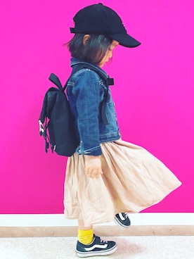 「ARCH & LINE（アーチアンドライン）のアイテム（バッグ）」を使った、*𝙰𝙽𝚂_𝙼𝙴*さん（キッズ・90cm）の春コーディネート