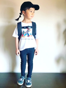 「ARCH & LINE（アーチアンドライン）のアイテム（バッグ）」を使った、*𝙰𝙽𝚂_𝙼𝙴*さん（キッズ・110cm）の春コーディネート