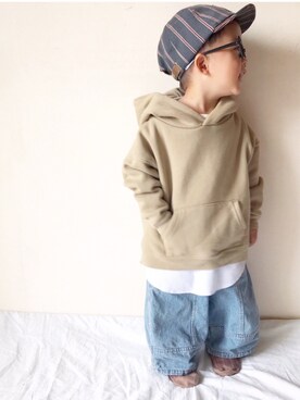 「アイテム（キャップ）」を使った、*𝙰𝙽𝚂_𝙼𝙴*さん（キッズ・90cm）の秋コーディネート
