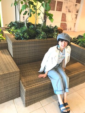 「マリンコーデ」｜「アイテム（ライダースジャケット）」を使った、natsumiさん（レディース・163cm）の春コーディネート