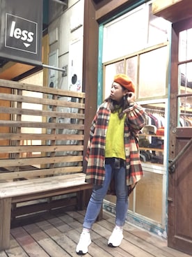 「アイテム（ピーコート）」を使った、Helenさん（レディース・160cm）の春コーディネート