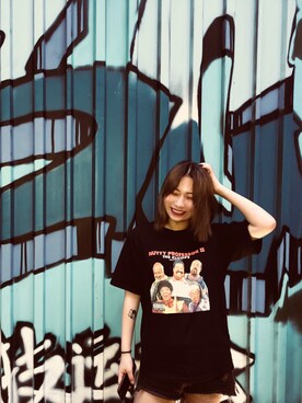 「taobaoのアイテム（トップス、ブラック系）」を使った、SpookyBoboさん（レディース・168cm）の春コーディネート