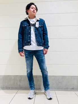 「DIESEL（ディーゼル）のアイテム（その他アウター）」を使った、hatanakaさん（メンズ・176cm）の秋コーディネート
