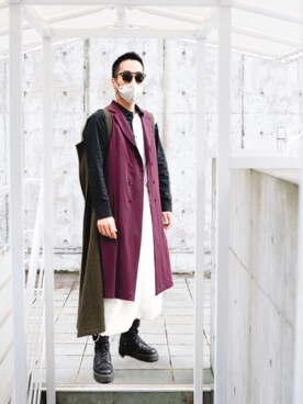 ベストを使った マント のメンズ人気ファッションコーディネート Wear